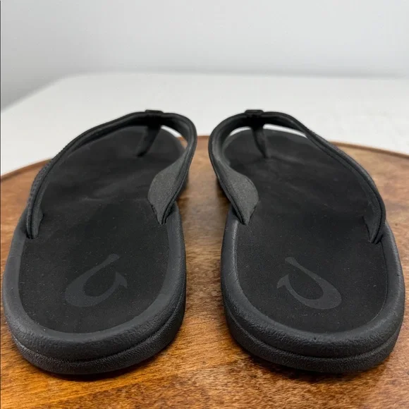 Olukai Sandals Wm 10 Ohana Black Thong Flip Flops Fishing Camping Beach Pool - Picture 4 of 9